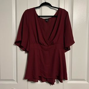 Torrid Burgundy Surplice Top